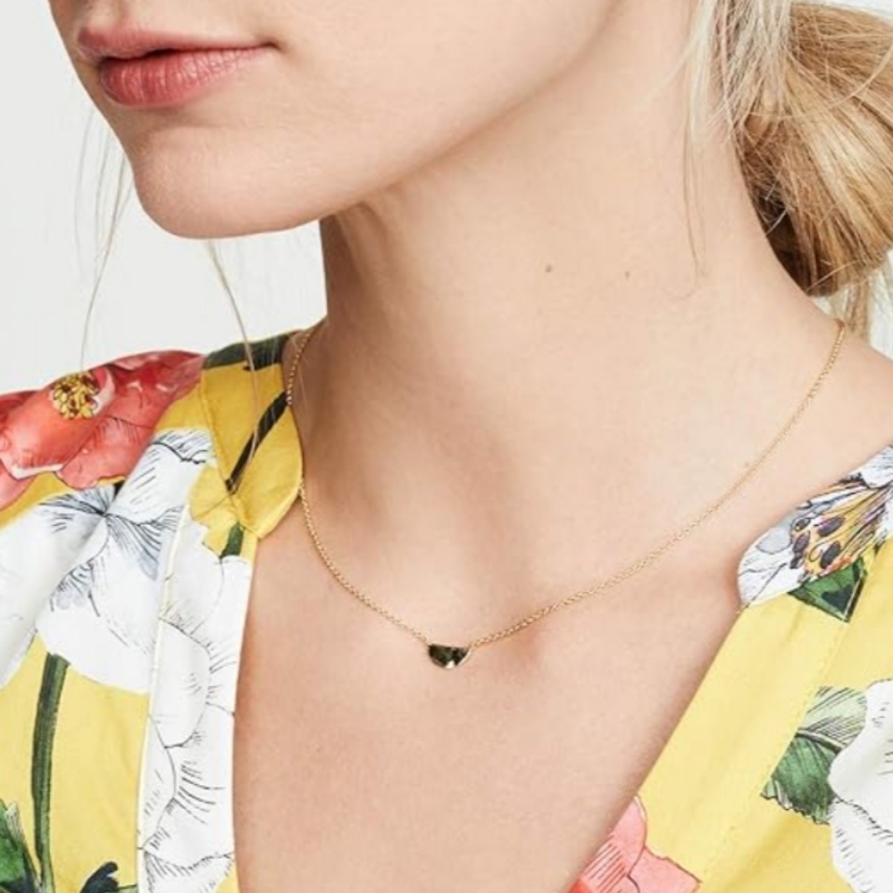 Gorjana 14k Luca Half Moon Charm Necklace